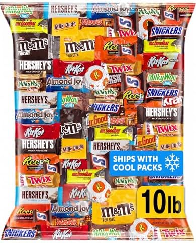 Chocolate Candy Variety Pack 10 lb - Individually Wrapped Fun Size Candy