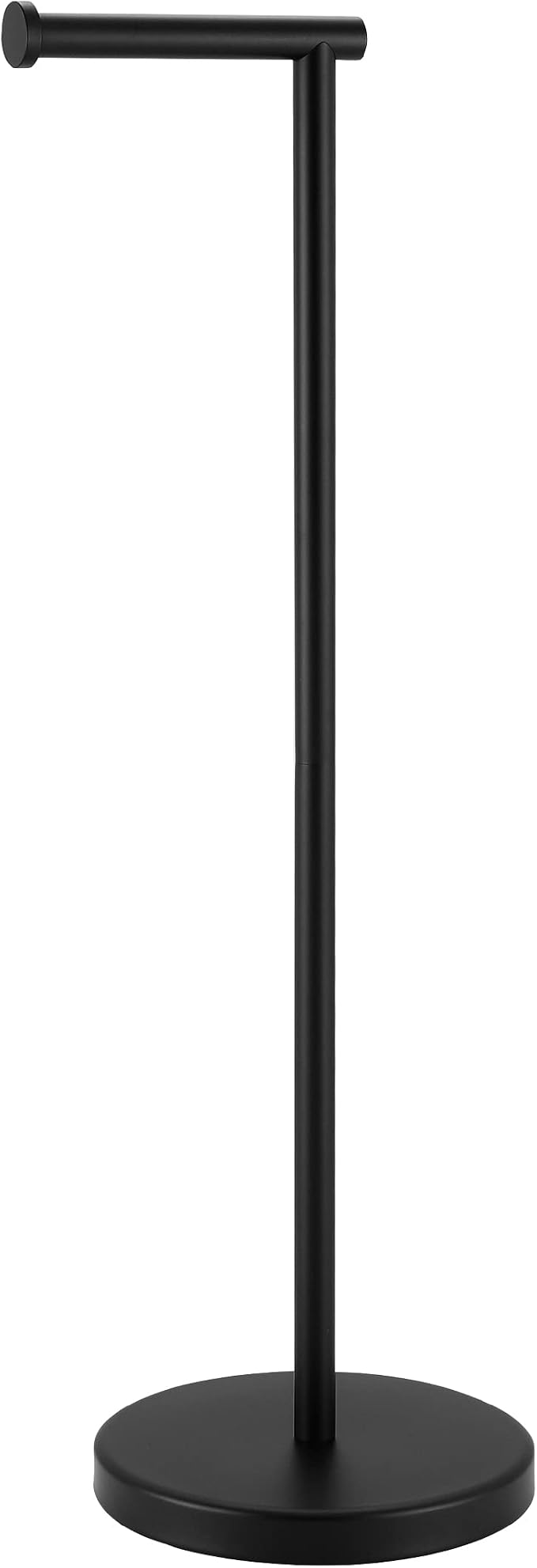 KES Black Toilet Paper Holder Stand with Weighted Base, 26" H (Taller Version) Free Standing Toilet Paper Roll Holder for Bathroom, Rustproof, BPH283S66-BK