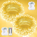 2 Pack 200 LED Remote Contral Battery Operated String Lights, Twinkle Light