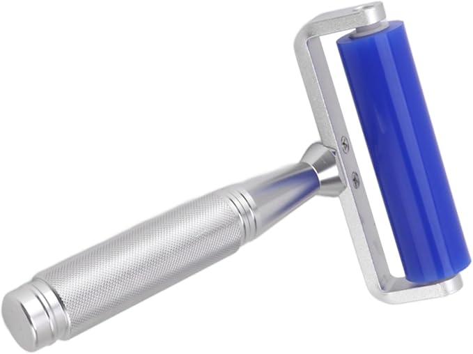 Dust Remover Roller, Silicone Manual Sticky Roller 28mm Low Viscosity 310D Washable Metal Handle for PCB LCD Screen Film Cleaning Workshop Kitchen Hair Lint Dust (6 Inch)