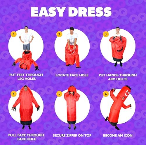 LookOurWay Inflatable Tube Man Costume - Wacky Wavy Arm Guy Funny Inflatable Halloween Costume