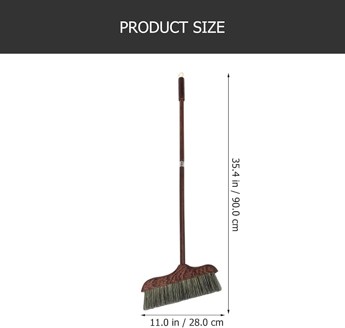 Healifty Handle Soft Bristles Broom for Home Cleaning -Static Floor Wiper for Indoor and Outdoor Use for Pet Hair and Dust Removal and Compact Design