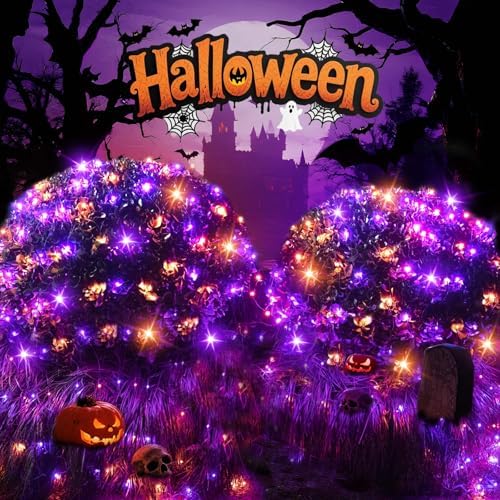 LitHome 21FT x 5FT Halloween Net Lights Outdoor Connectable, 360 LED