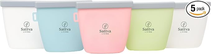 Silicone Food Storage Bags – 5 Pack (1000ml) | Reusable, BPA-Free, Leakproof | Freezer, Microwave & Dishwasher Safe | Eco-Friendly Silicone Snack & Meal Prep Bags