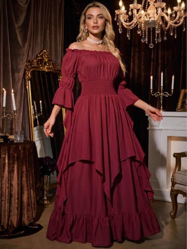 Women's Gothic Witch Dress Medieval Renaissance Costume Victorian Dress