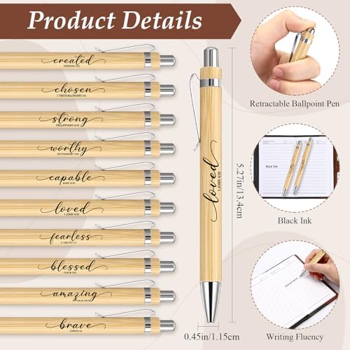Spakon 200 Pcs Christian Prayer Journals with Pens, English Bible Words