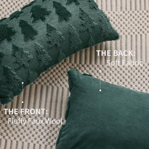 DFXSZ Christmas Tree Pillow Covers 12x20 Set of 2 Christmas Decor Green