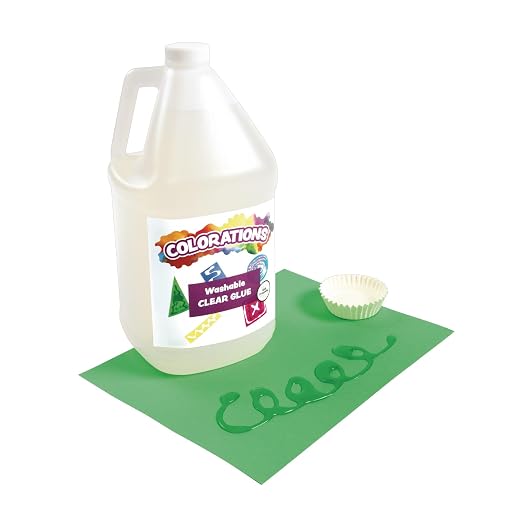Colorations Washable Clear Glue, 1 Gallon, Non-Toxic, Great for Slime | Dries Clear, Bulk School and Scrapbook Supplies - Classroom Must Haves