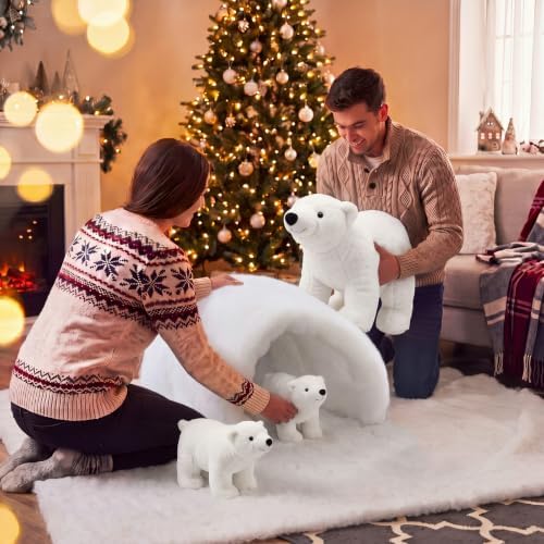 4 Pcs Christmas Wonderland Polar Bear Decoration Winter Polar Bear Decor