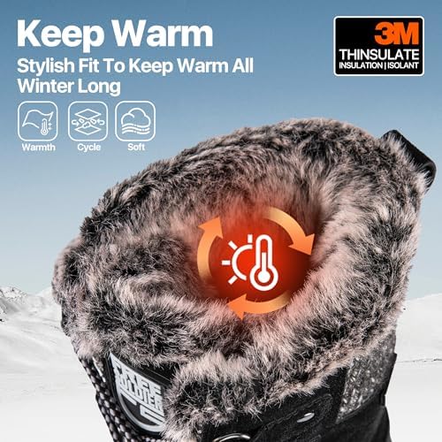 FREE SOLDIER Women's Waterproof Winter Cold Weather Snow Boots for Women Outdoor Fashion Duck Boots Comfortable Insulated