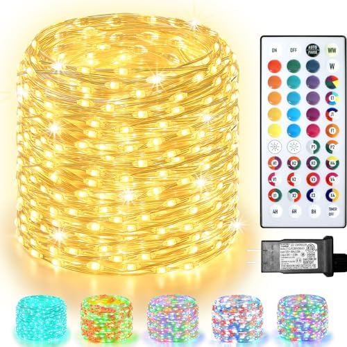 300 LED Fairy Lights Color Changing, 98 FT 35 Colors String Lights with Remote, 17 Single Color & 18 Holiday Colors, Christmas Twinkle Light Plug in for Bedroom Holiday Wedding Indoor Party Decor
