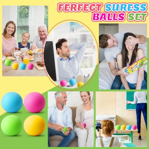 Stress Balls 4 Pack for Adults and Kids, Color Changing Squeeze Toys