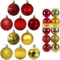 Red & Gold 2.5" Christmas Balls Christmas Tree Decoration Ornaments Shatterproof Hanging Balls for Birthday Halloween Holiday Wedding Decorations Set of 10pcs