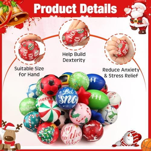 Gejoy 108 Pcs Christmas Party Favors Bulk, Snowman Santa Balls
