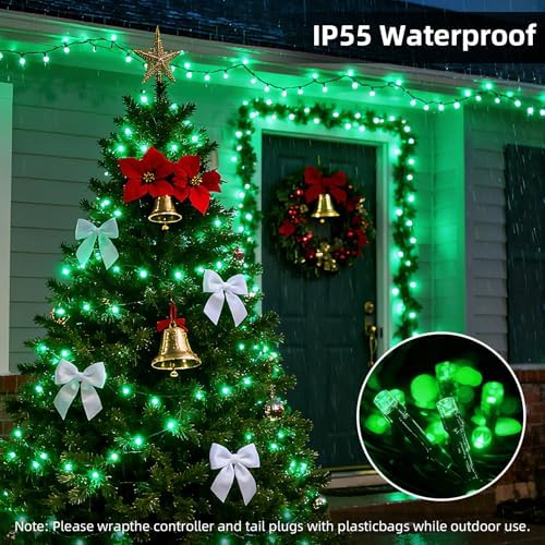500 LED Green Christmas Lights Christmas Tree Lights Outdoor