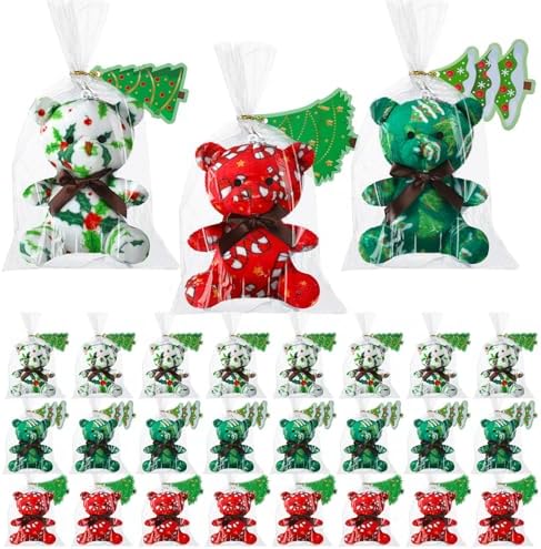Poen Christmas Mini Plush Bears Red Green White Holiday Soft Stuffed