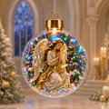 Lighted Praying Angel Christmas Ornament with Prismatic Sparkle, 3.15 Inch