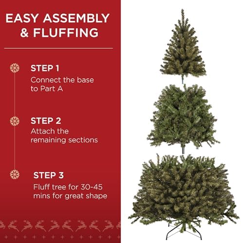 Best Choice Products Artificial Christmas Tree, 6ft Premium Unlit Realistic Spruce Holiday Décor w/Dense Branches, Easy Assembly, Metal Base