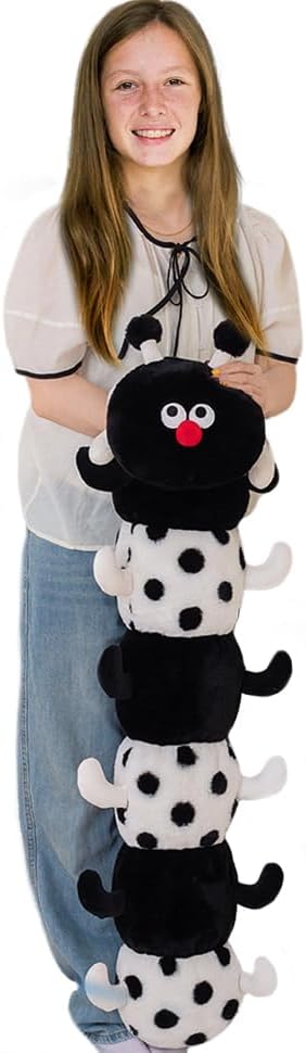 ELAINREN Black Long Caterpillar Stuffed Toy Pillow/35''
