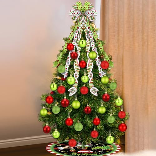 Gejoy 32 Pcs Red and Lime Green Christmas Tree Decoration Set