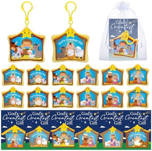 Hiboom 24 Set Christmas Religious Gift Bulk 4 Inch Nativity Baby Jesus