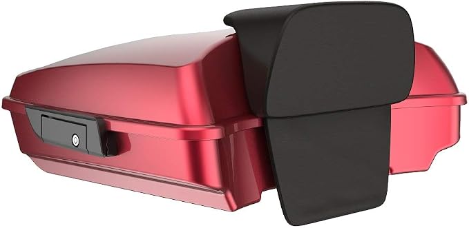 Advanblack Road Glide Tour Trunk Pack Velocity Red Sunglo Razor Tour Trunk Pack Backrest Pad for '97-'25 Harley Touring Road King Street Glide Electra Glide CVO models