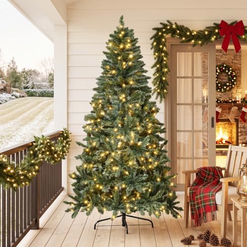 VINGLI 6FT Pre Lit Half Christmas Tree with 250 LED Lights