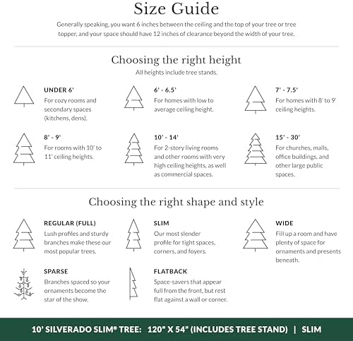 Balsam Hill Silverado Slim - Realistic Narrow Christmas Tree with True Needle Foliage with Premium Stand & Easy Assembly for Indoor Holiday Decorating, Twinkly, 10'