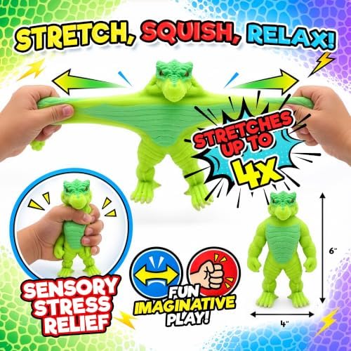 JA-RU Mighty Monster Squish Stretchy Figures, 12-Pk (4 of Each), 3+