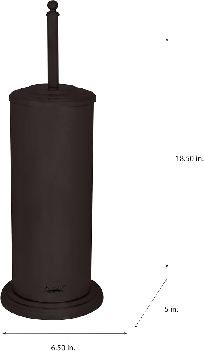 Bath Bliss Bathroom Accessories 3 Piece Trash Can, Plunger & Toilet Brush Combo Bath Set, Oil Rubbed Bronze (Model: AZ-120001-ORB)