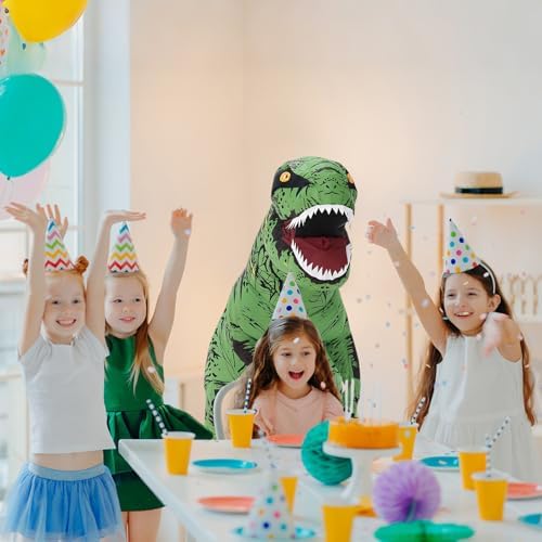 Servllcell Inflatable Dinosaur Costume for Kids/Teens,Halloween Costumes T Rex Blow Up Costumes for Boys Girls,Cosplay