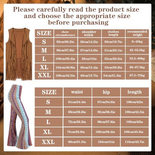 Leumoi 5 Pcs 60s 70s Costume for Women Disco Outfits