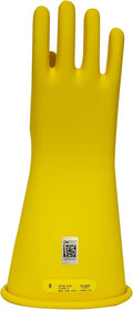 Enespro Class 2 Yellow Rubber Voltage Insulating Gloves, Max. Use Voltage 17000V AC/25500V DC, GC2Y12