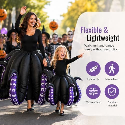 Halloween Inflatable Octopus Costume for Adult Kids Blow Up for Boys Girls