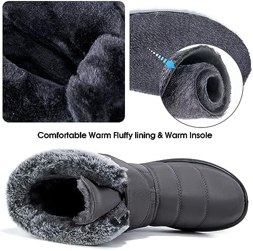 Reimferce Womens Snow Boots for Winter: Comfortable & Warm for All Day Wear - Waterproof Non Slip Booties for Commute Outdoor Walking