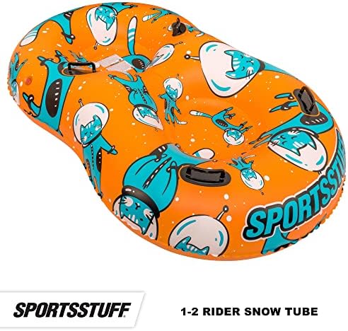 Sportsstuff Inflatable Snow Sled with Handles - 48" Single/78 Double - Snow Sleds for Kids - Multiple Sizes & Designs