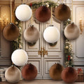 Liliful 12 Pcs Extra Large Velvet Christmas Balls Velvet Ornaments for Christmas Tree Flocked Shatterproof Xmas Tree Balls Bulk for Holiday Party Xmas Trees Hanging Decorations(4 Inch,Brown)