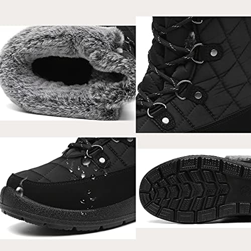 Women's Waterproof Winter Snow Boots Warm Insulation Outdoor Cold Weather Boot for Women Lightweight Fur Lined Non Slip