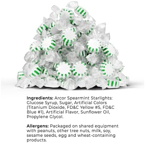Cambie Spearmint Starlight Candy - 2 lbs of Hard Candy Individually Wrapped