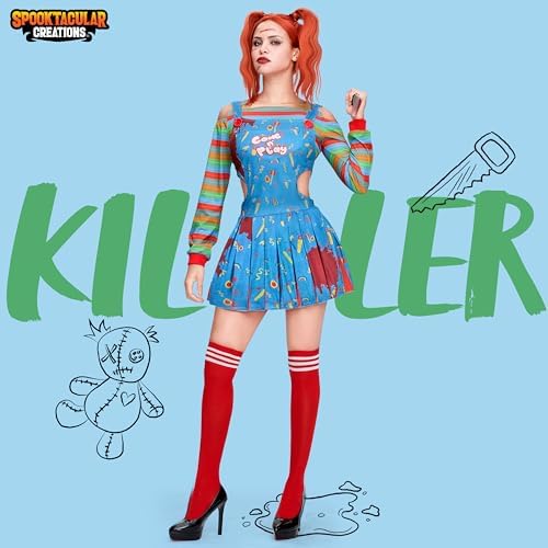 Spooktacular Creations Halloween Killer Doll Costume Women, Adult Creepy Doll Dress, Halloween Costume Women for Cosplay