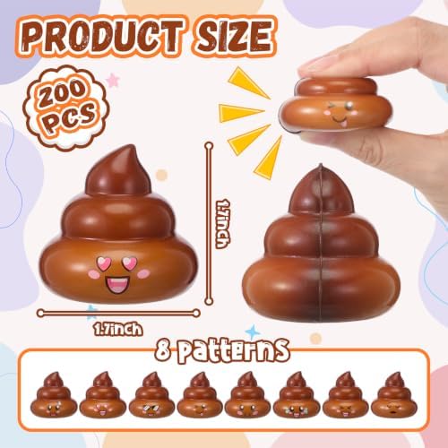 Leyndo 200 Pcs Mini Fake Poop Toys Halloween Party Favors, Brown