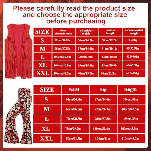 Leumoi 5 Pcs 60s 70s Costume for Women Disco Outfits