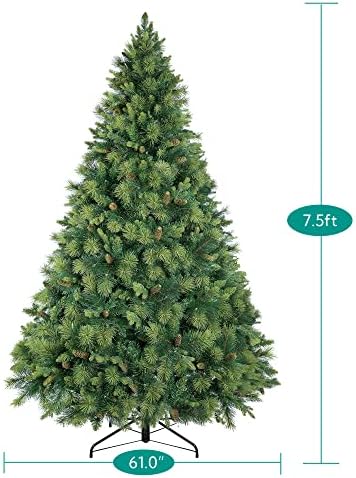 Naomi Home Vail 7.5ft Artificial Prelit Pine Cone Christmas Tree