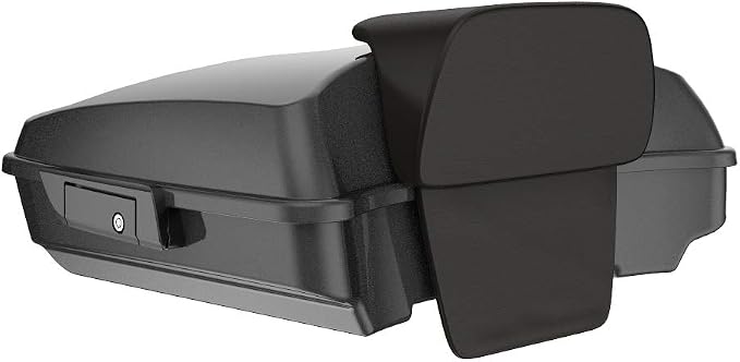 Advanblack Road Glide Tour Trunk Pack Black Quartz Razor Tour Trunk Pack Backrest Pad for '97-'25 Harley Touring Road King Street Glide Electra Glide CVO models