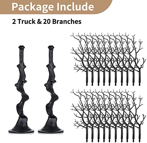 NUPTIO Black Ornament Tree, 30 Inch Artificial Halloween Branch, 2 Pcs