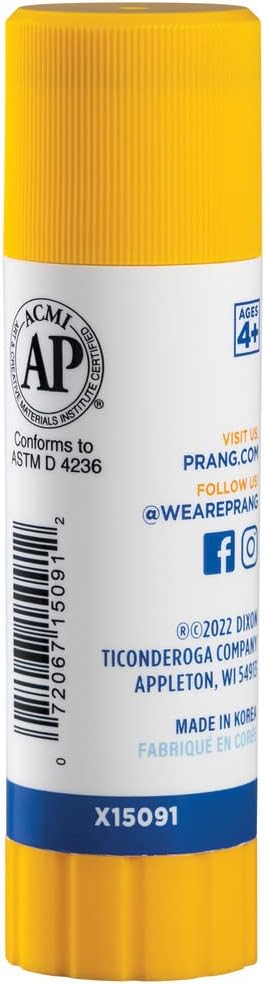 Prang Washable Glue Stick, Blue, 1.27 Oz., 12 Count