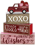 Lineshading 4 Pcs Valentine Signs, Farmhouse Truck Tiered Tray Decor