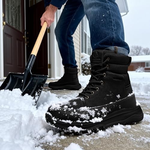 Coostar Snow Boots for Men Waterproof Outdoor Casual Winter Boot Lightweight with Arch Support