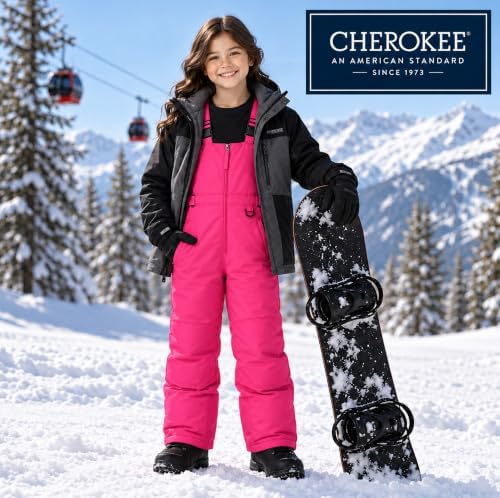 Cherokee Kids Snow Bibs - Insulated Ski Pants Overalls for Boys and Girls