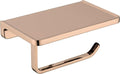 TRUSTMI Toilet Paper Holder with Phone Shelf, Bathroom Accessories Tissue Roll Dispenser Storage Wall Mounted, Plated Rose Gold